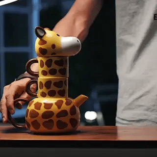 Stackable Giraffe Mugs & Pot Set