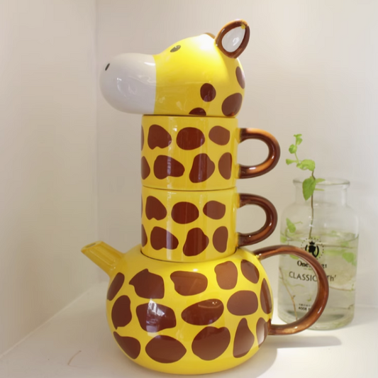 Stackable Giraffe Mugs & Pot Set